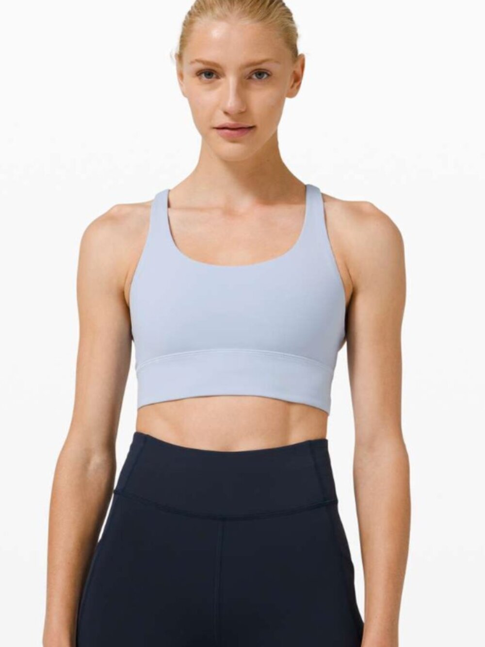 Lululemon Energy Sports Bra Longline Medium Support B–D Cups Light Blue size 8
